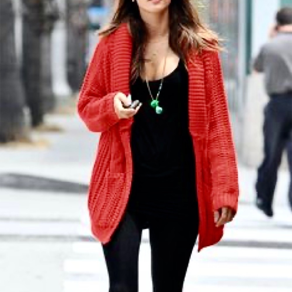 Stitch fix burnt Orange cable knit cardigan